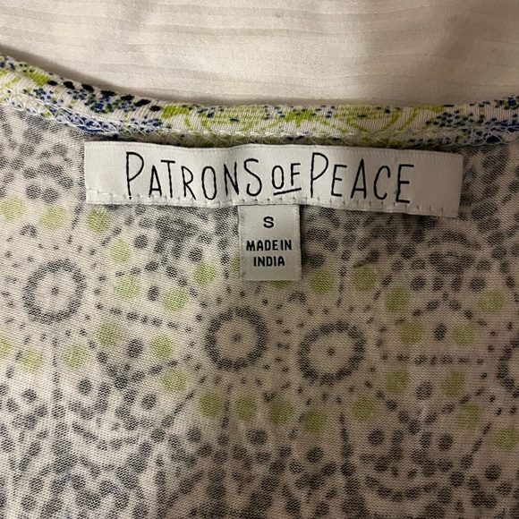 Patrons of Peace White and Green Sleeveless Tank Top - Picture 4 of 7